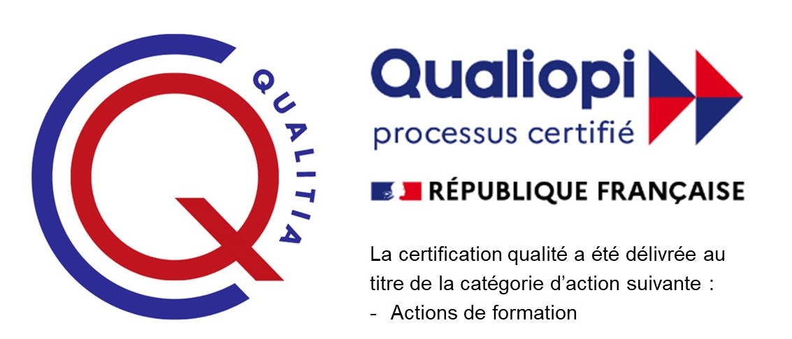 Logo Qualiopi, processus certifié, République française